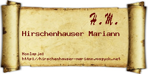 Hirschenhauser Mariann névjegykártya