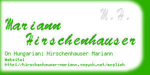 mariann hirschenhauser business card